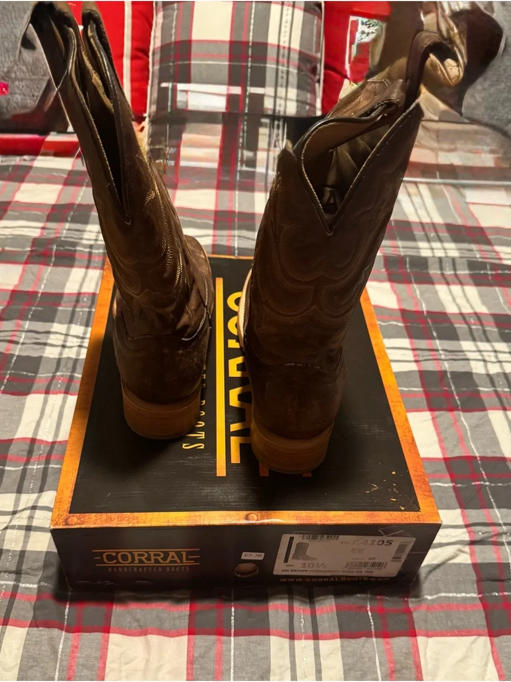 Men's Brown Leather Western Boots - Classic Pull-On Style